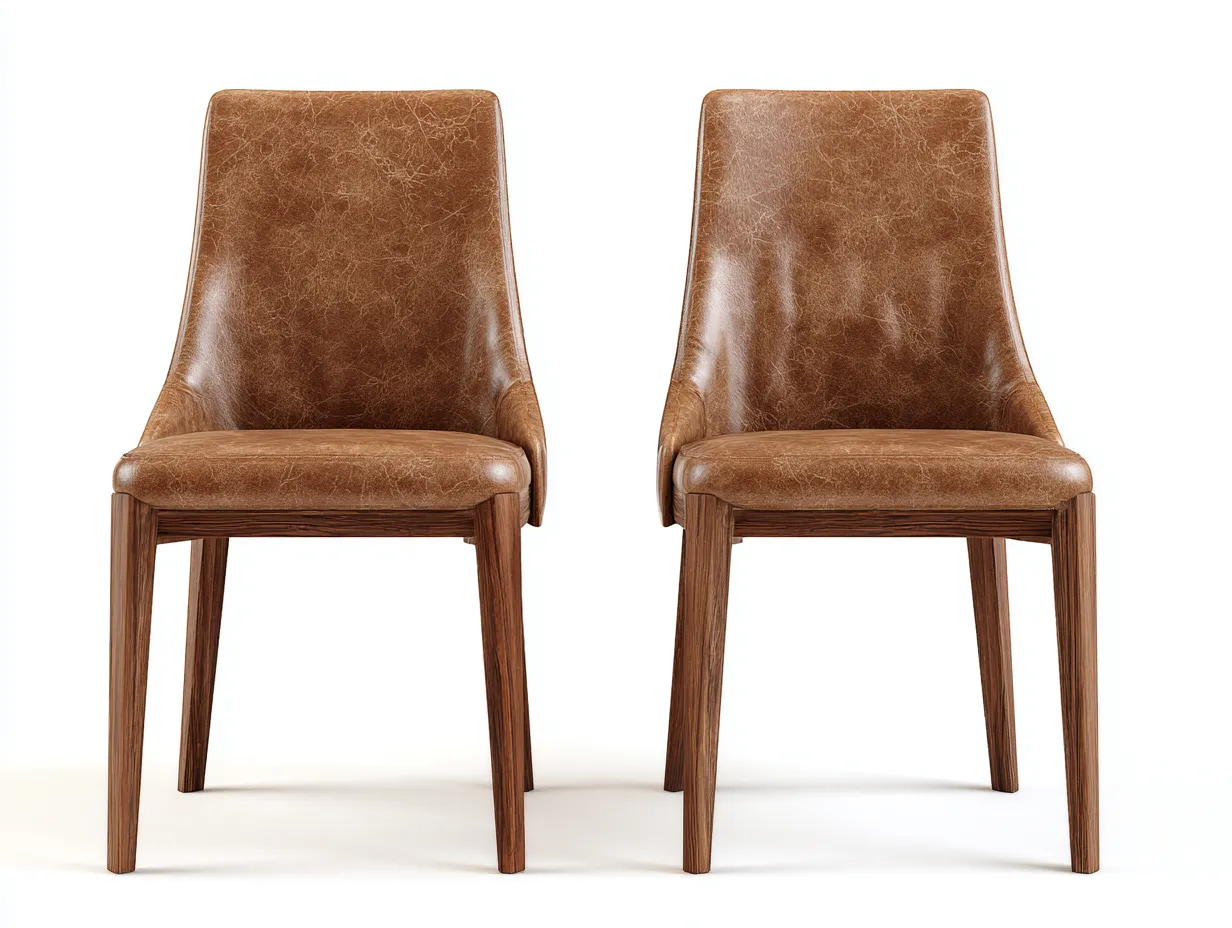 Chaise de salle à manger rembourrée en similicuir 48x55x88 cm - marron - style chaleureux-Casauphut