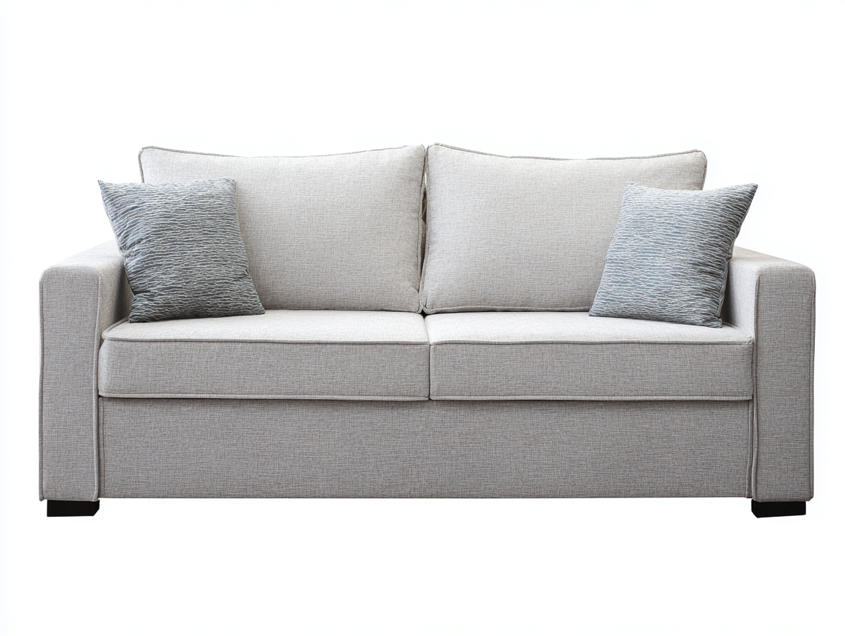 Canapé 2 places revêtement tissu 175x90x85 cm - beige - style contemporain-Casauphut