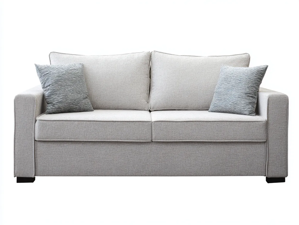 Canapé 2 places revêtement tissu 175x90x85 cm - beige - style contemporain-Casauphut