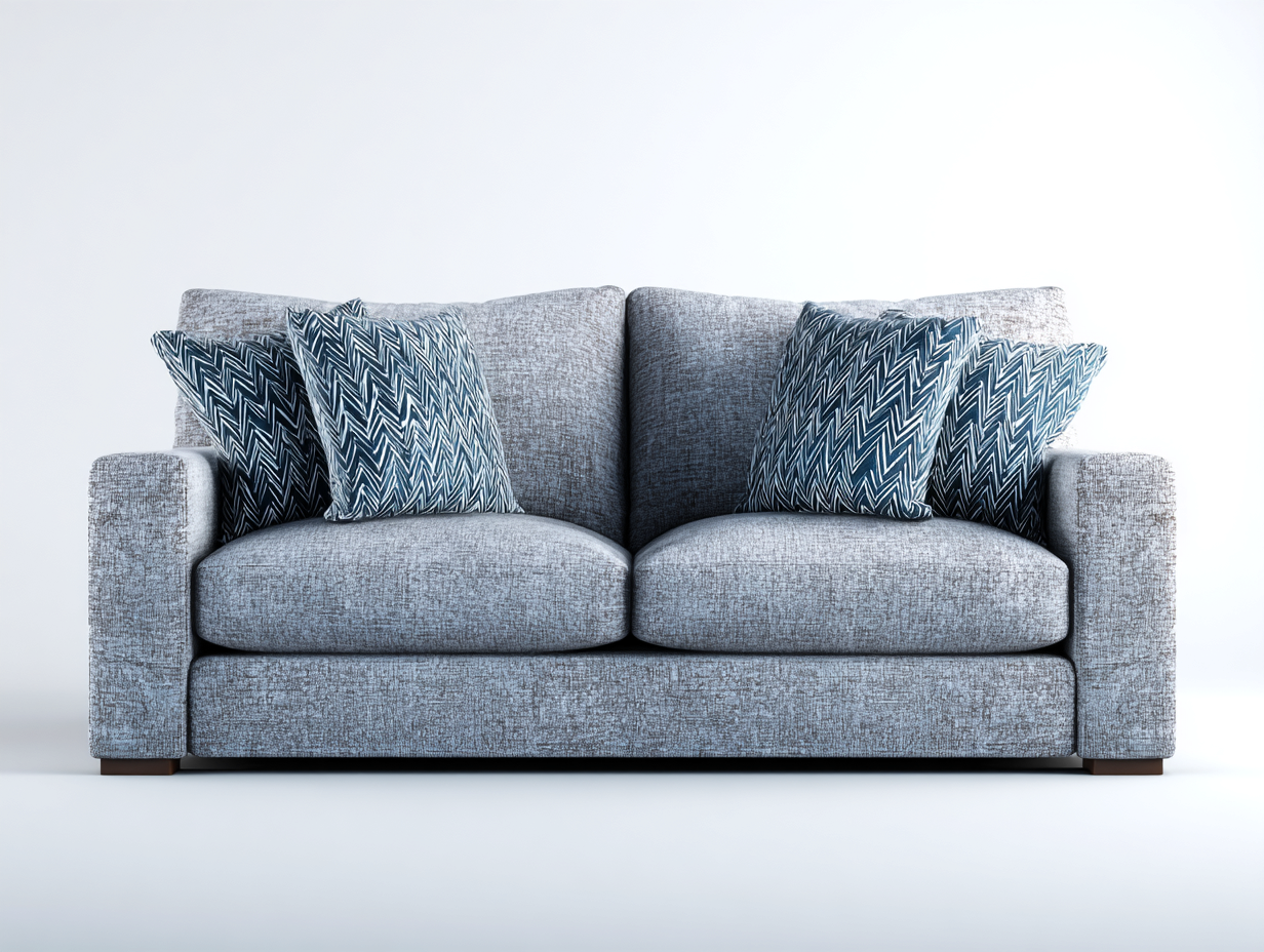 Canapé 2 places revêtement tissu et structure stable 190x95x85 cm - Gris - Design contemporain-Casauphut