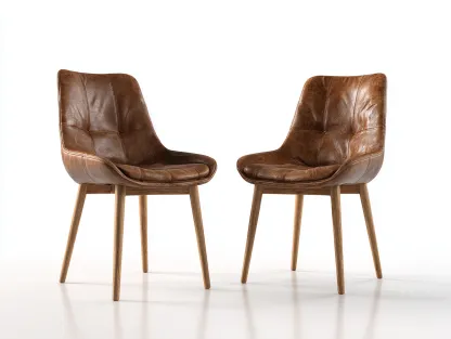 Chaise de salle à manger en cuir synthétique bois 58x55x82 cm - marron - design moderne-Casauphut