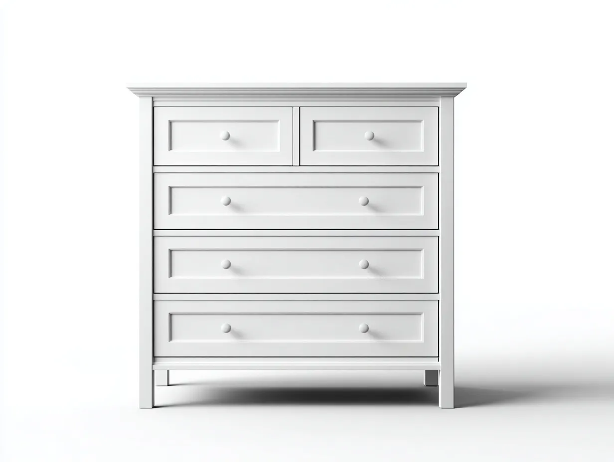 Kommode mit Schubladen-Holz-MDF-86x44x112 cm-Weiß-Klassischer Landhausstil-Cottahut