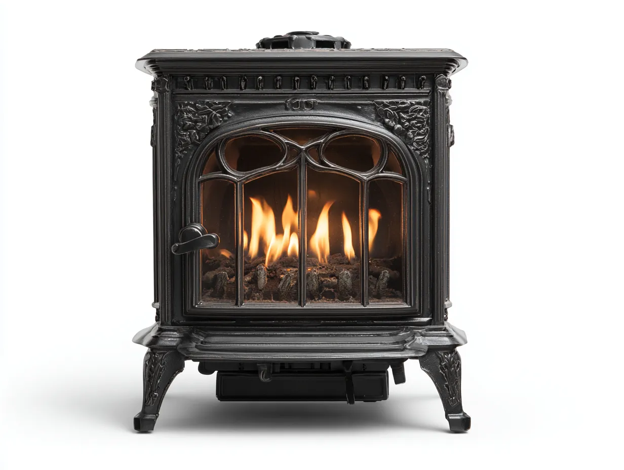 Kamin - Gusseisen - 59x45x68 cm - Schwarz - viktorianischer Stil-Cottahut