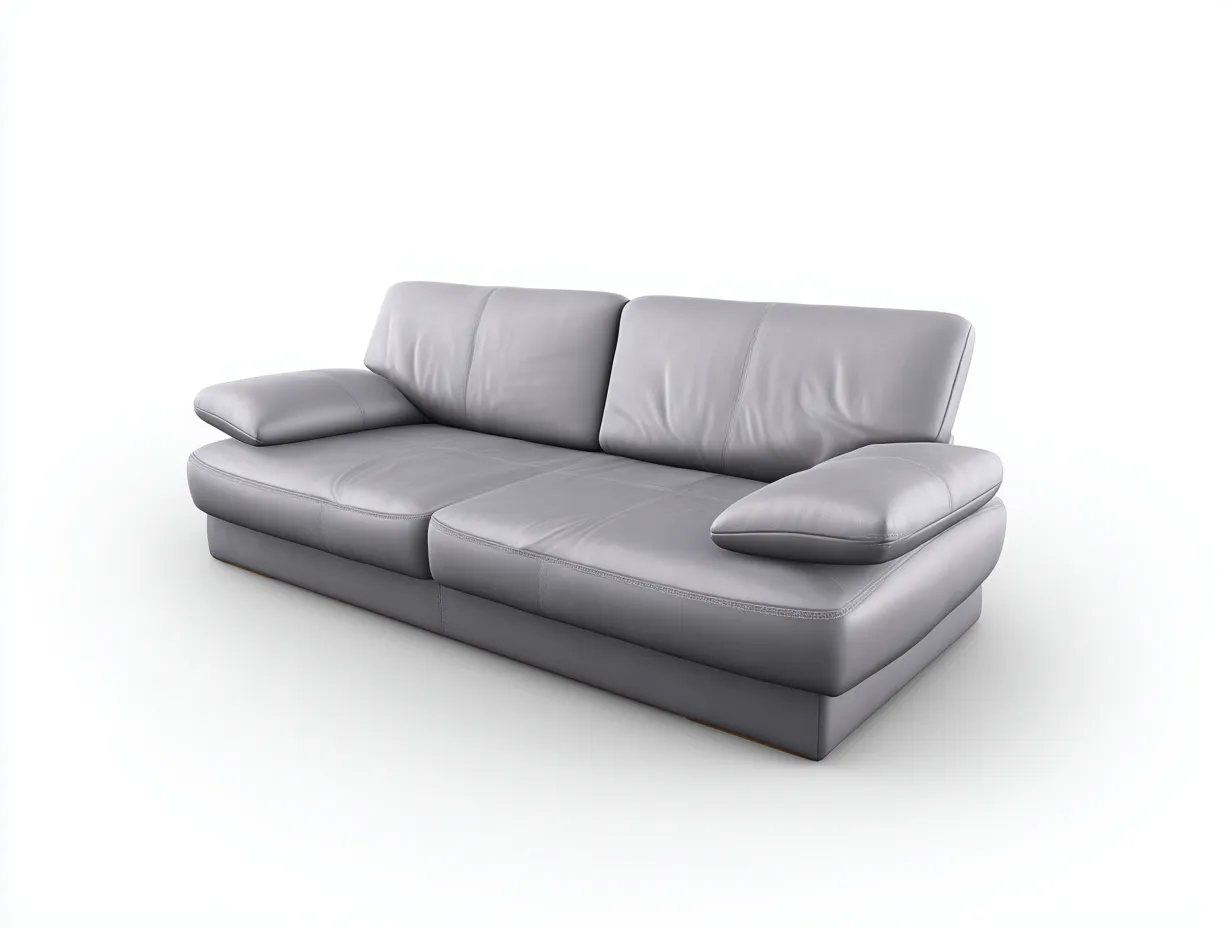 Zweisitzer Sofa-Leder-188x94x79 cm-Grau-Komfort Design-Cottahut