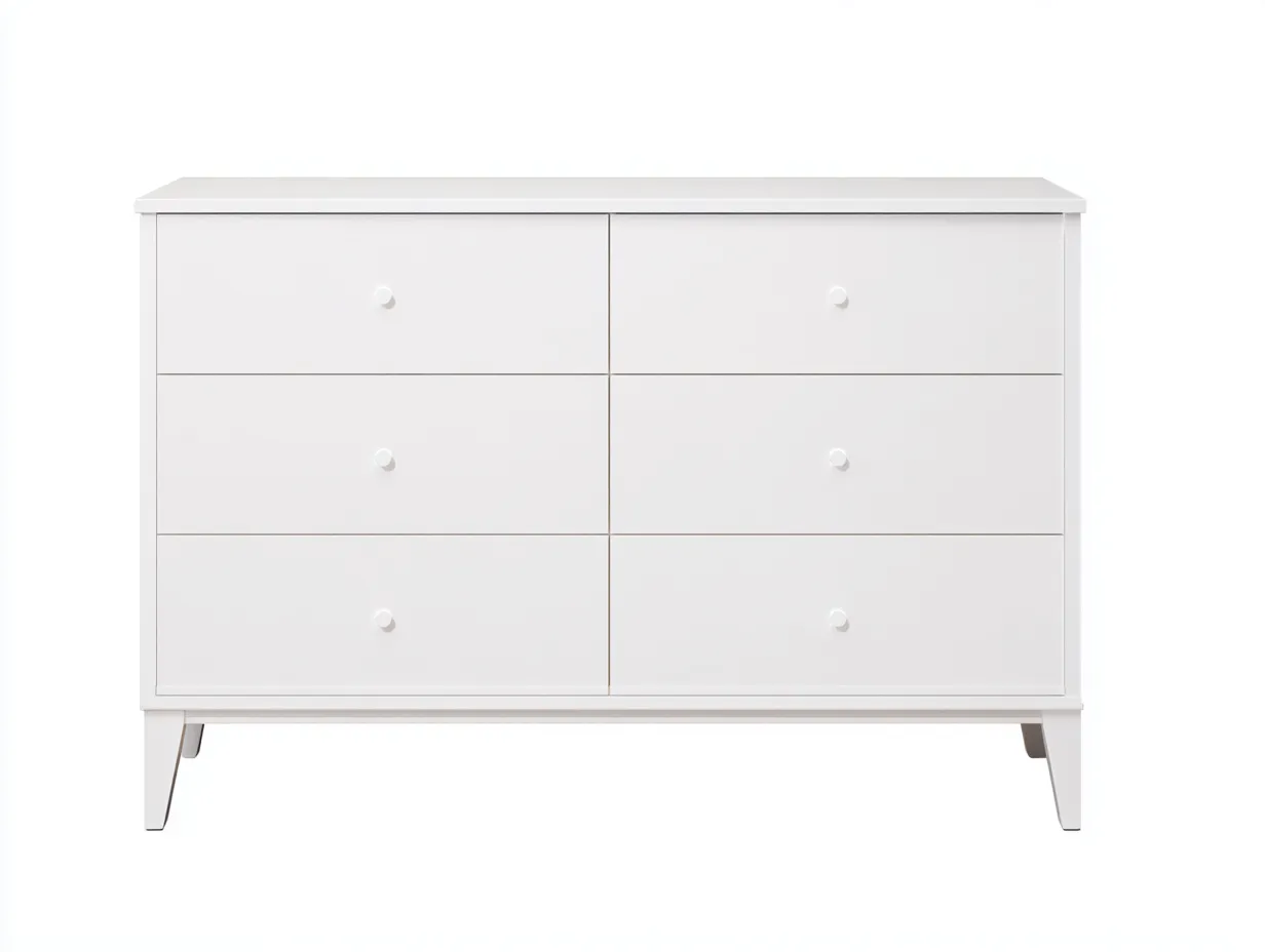 Kommode mit Schubladen-Holz-MDF-118x43x78 cm-Weiß-Moderner Skandi-Stil-Cottahut