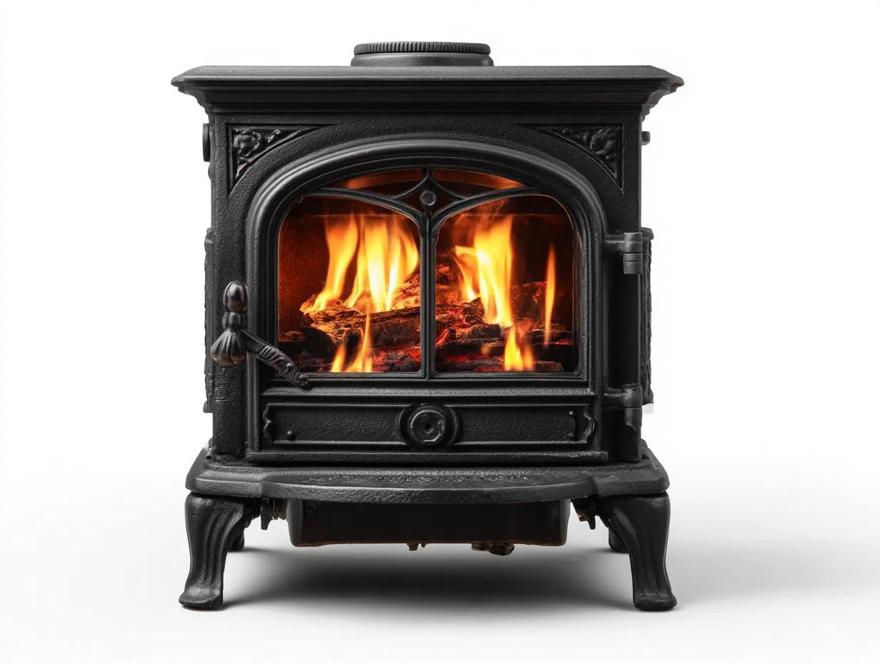 Kamin - Gusseisen - 58x46x69 cm - Schwarz - nostalgischer Stil-Cottahut