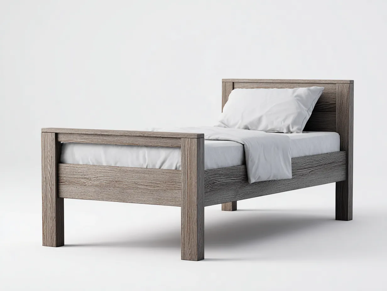 Einzelbett - Holz - 200x90x85 cm - Grau - Modern-Cottahut