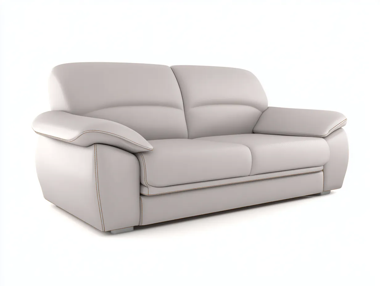 Zweisitzer Sofa-Leder-183x92x81 cm-Beige-Komfort Design-Cottahut