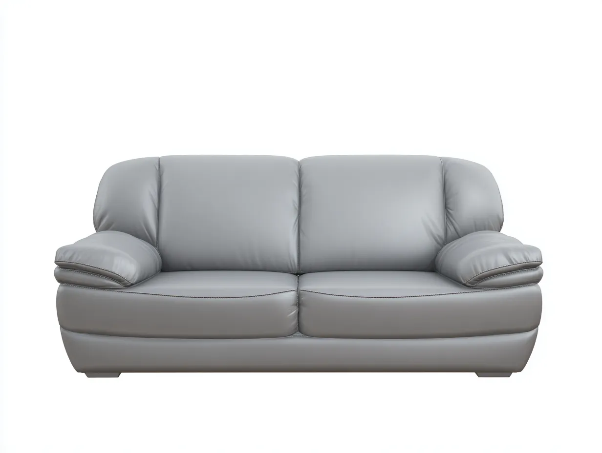 Zweisitzer Sofa-Leder-185x90x80 cm-Grau-Komfort Design-Cottahut