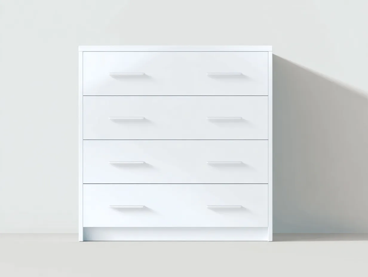 Kommode mit Schubladen-Holz-MDF-80x42x92 cm-Weiß-Moderner Minimalstil-Cottahut