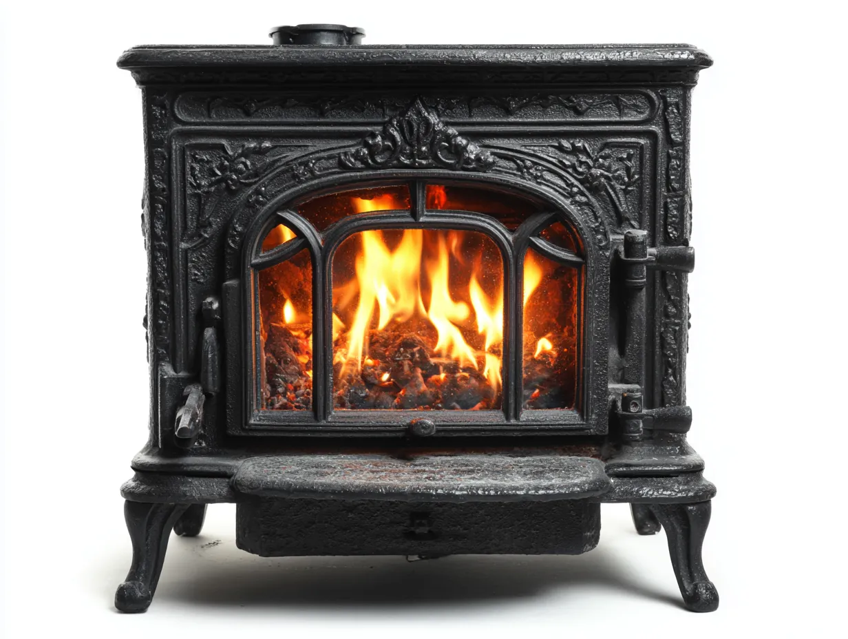 Kamin - Gusseisen - 65x50x72 cm - Schwarz - rustikaler Stil-Cottahut