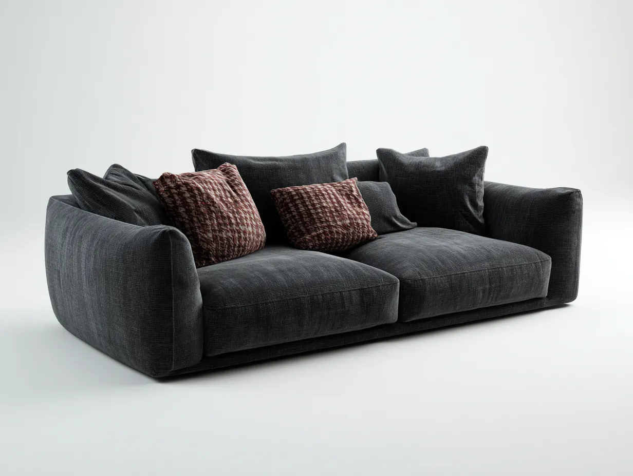 Zweisitzer Sofa-Stoff-192x96x78 cm-Dunkelgrau-Modernes Design-Cottahut