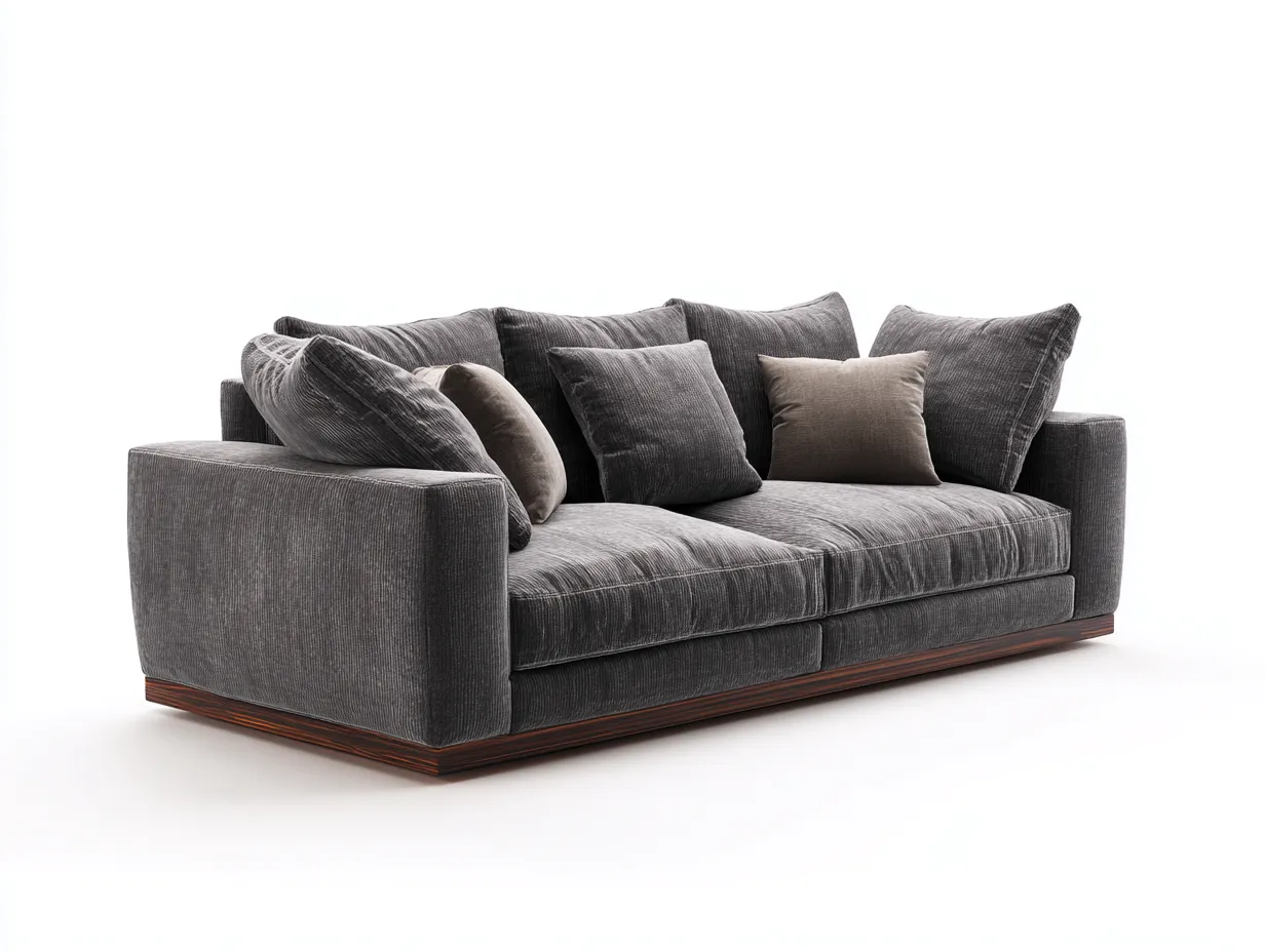 Zweisitzer Sofa-Stoff-198x98x80 cm-Dunkelgrau-Modernes Design-Cottahut