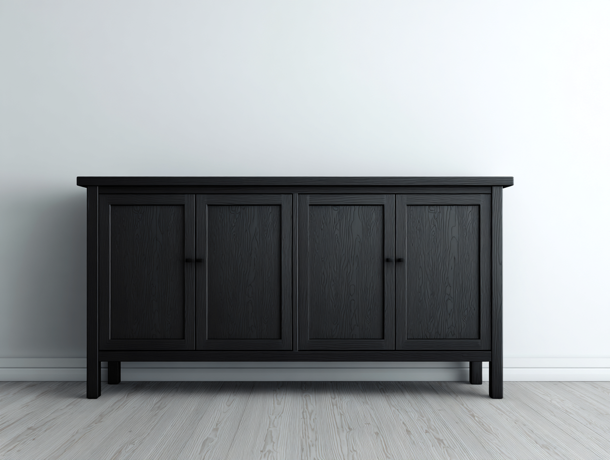 Mobile ingresso-Legno-172x44x76 cm-Nero-Design moderno-Nestuply