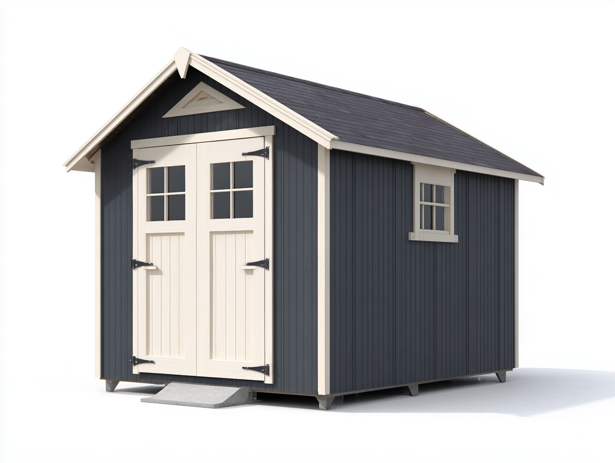 Casetta da giardino - Legno-Metallo - 250x190x230 cm - Grigio scuro-Crema - Stile classico-Nestuply