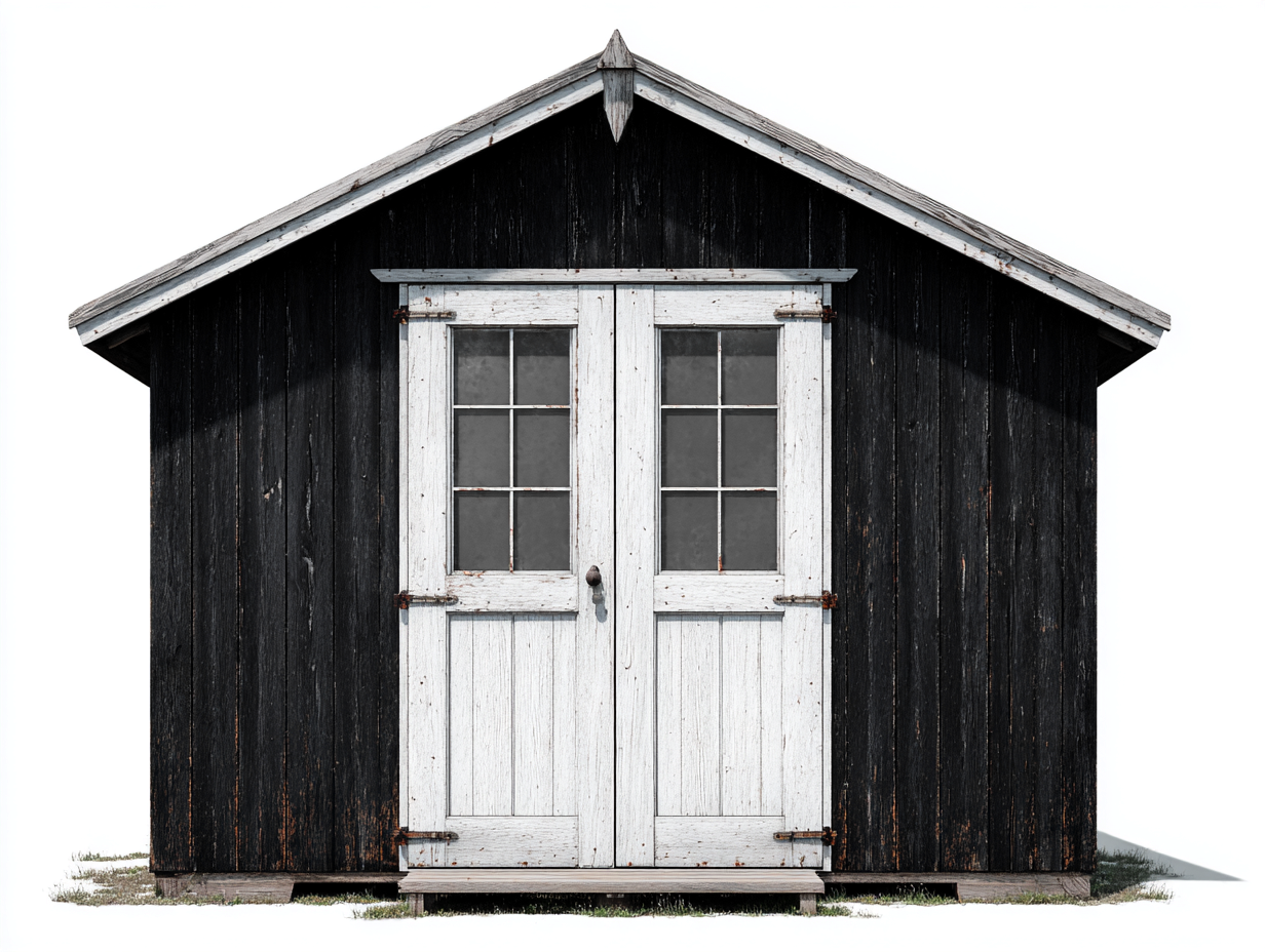 Casetta da giardino - Legno - 240x200x225 cm - Nero-Bianco - Stile rustico-Nestuply