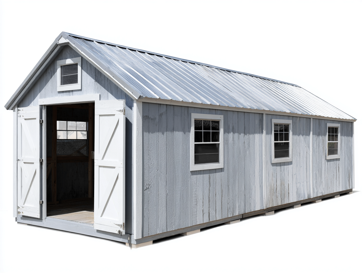 Casetta da giardino - Legno-Metallo - 335x230x240 cm - Grigio chiaro-Bianco - Design funzionale-Nestuply