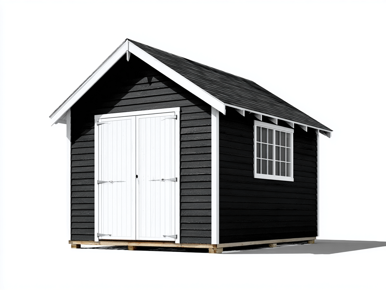 Casetta da giardino - Legno - 270x210x235 cm - Nero-Bianco - Stile tradizionale-Nestuply