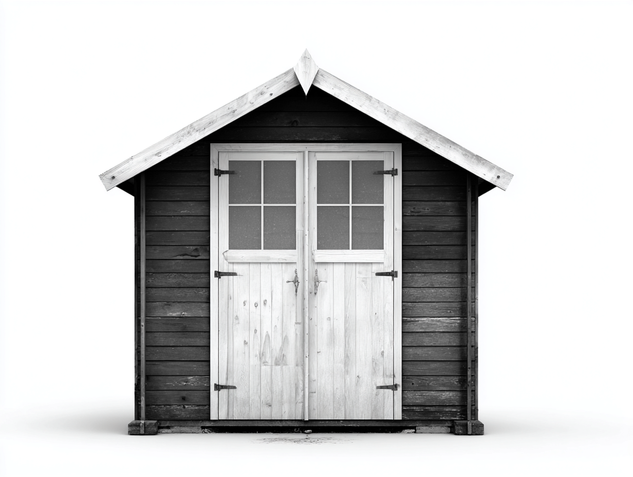 Casetta da giardino - Legno - 230x190x225 cm - Nero-Bianco - Stile rustico-Nestuply