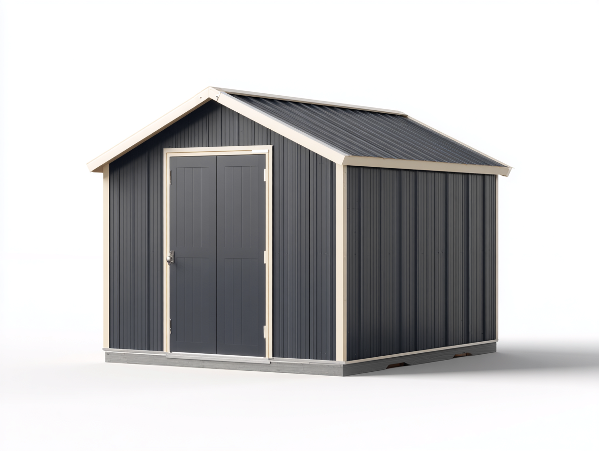 Casetta da giardino - Metallo - 260x200x225 cm - Grigio scuro-Crema - Stile moderno-Nestuply