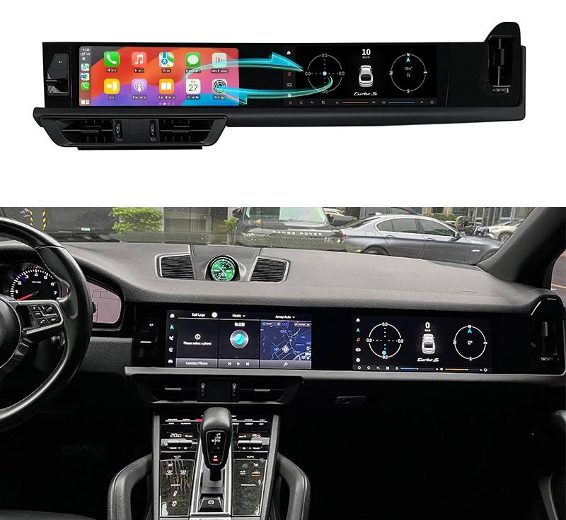 Dual 12.3 Inch Car Dvd Player Android Radio Touch Screen Gps Navigation Carplay for Porsche Cayenne 2018-2023