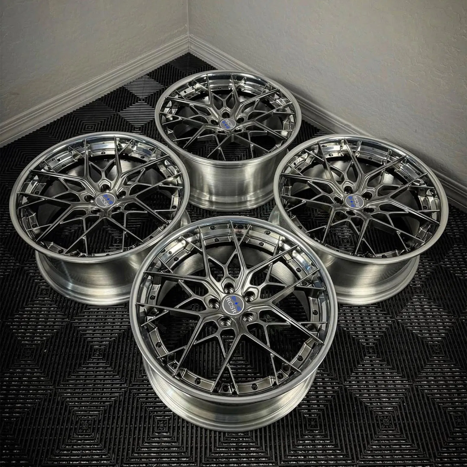 17 18 19 20 21 22 Custom Aluminum Alloy Forged 2 Piece Car Wheels 5X120 5X112 Rims for Mercedes W211 Bwm F30 Audi Corvette