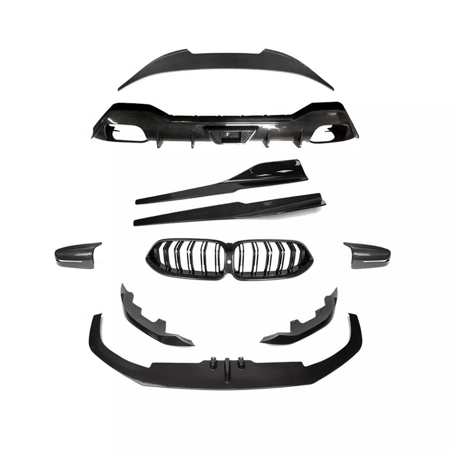 Auto Parts Bodykit AC Style Dry Carbon Fiber Front Rear Lip Side Skirt Rear Wing Mirror Cover Grille for BMW 8 850I G15