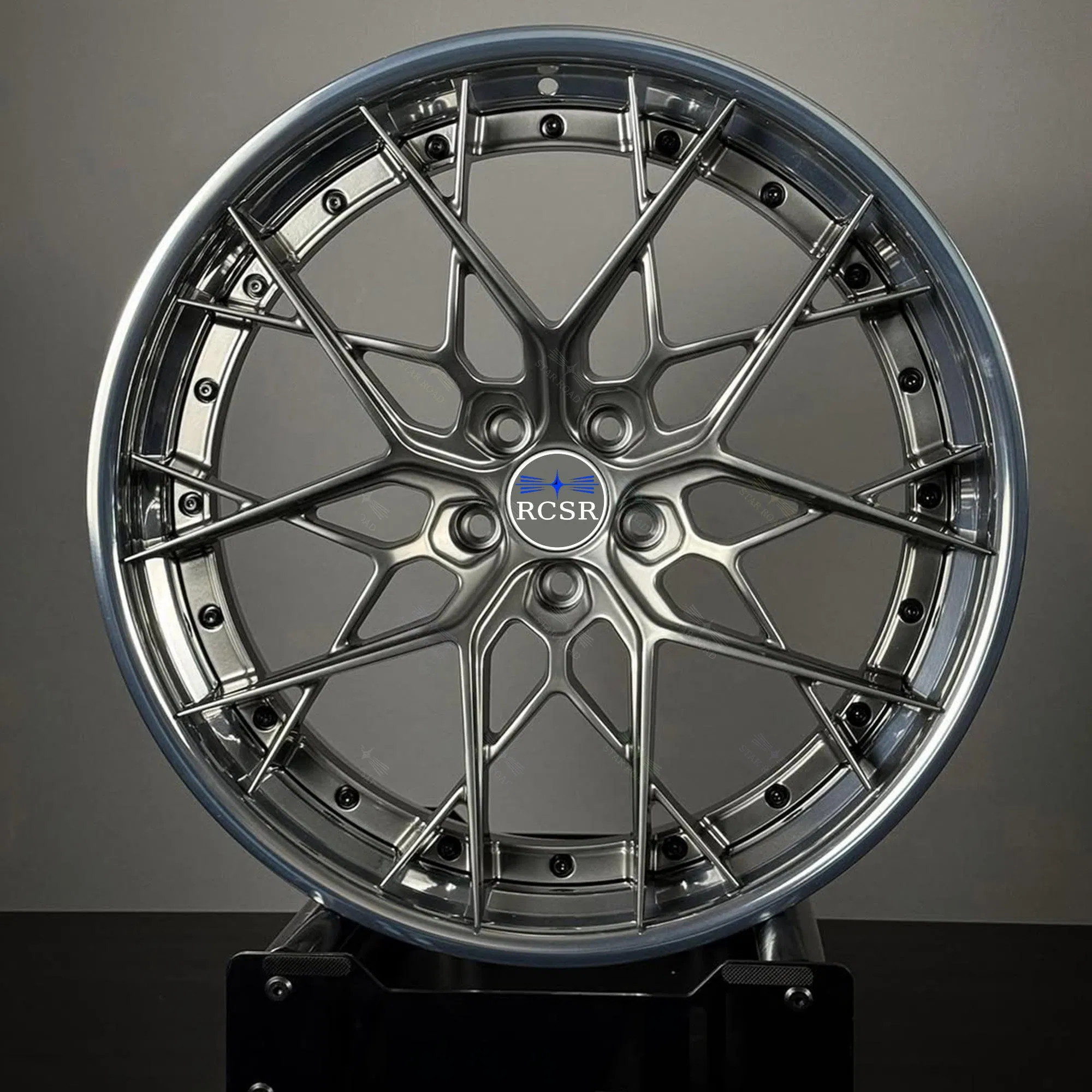 17 18 19 20 21 22 Custom Aluminum Alloy Forged 2 Piece Car Wheels 5X120 5X112 Rims for Mercedes W211 Bwm F30 Audi Corvette