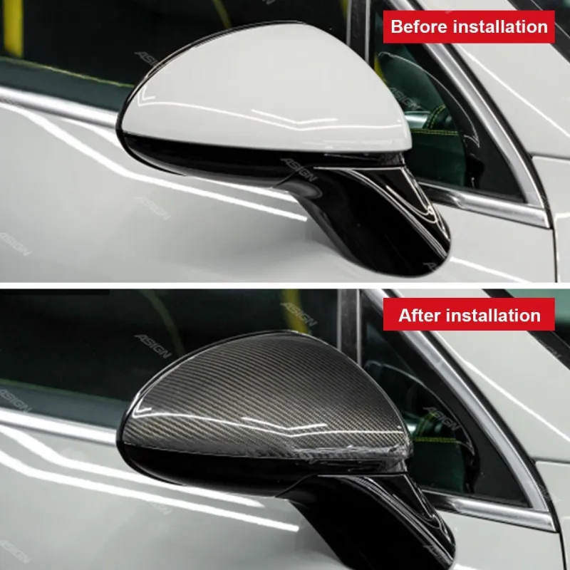 Carbon Fiber Side Rearview Mirror Cover Replacement for Porsche Cayenne 958.1 2011–2014