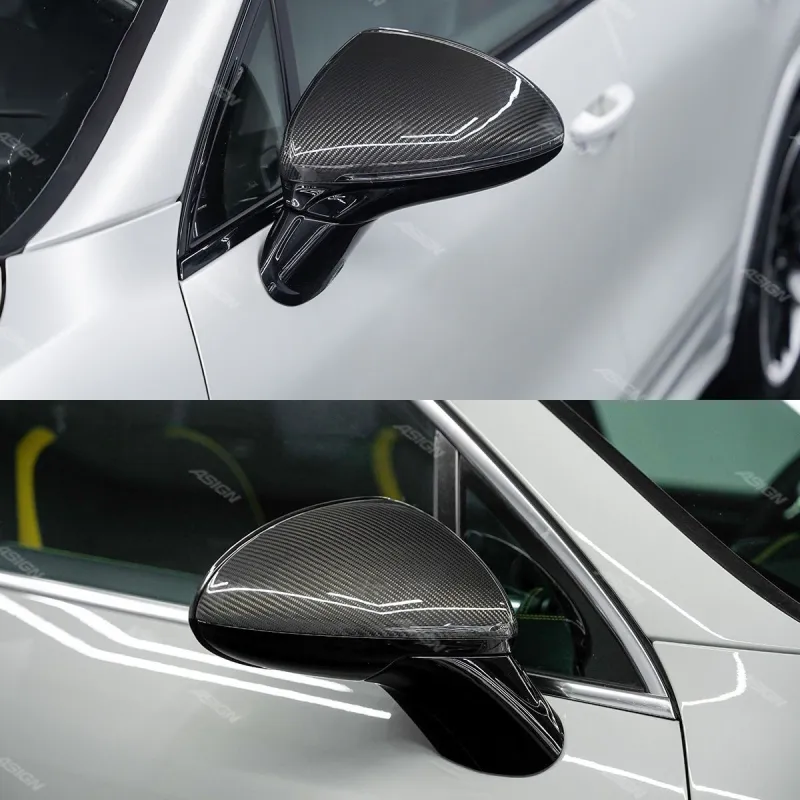Carbon Fiber Side Rearview Mirror Cover Replacement for Porsche Cayenne 958.1 2011–2014