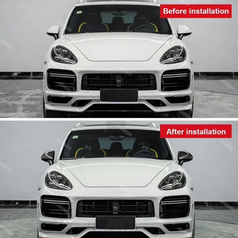 Carbon Fiber Side Rearview Mirror Cover Replacement for Porsche Cayenne 958.1 2011–2014