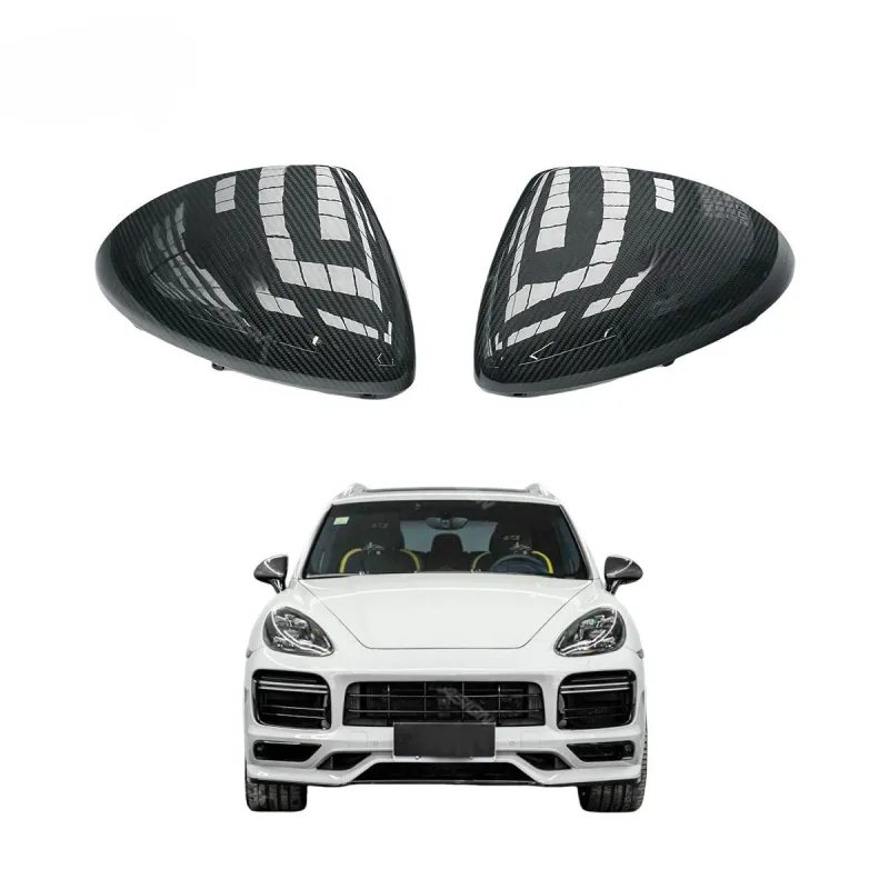 Carbon Fiber Side Rearview Mirror Cover Replacement for Porsche Cayenne 958.1 2011–2014