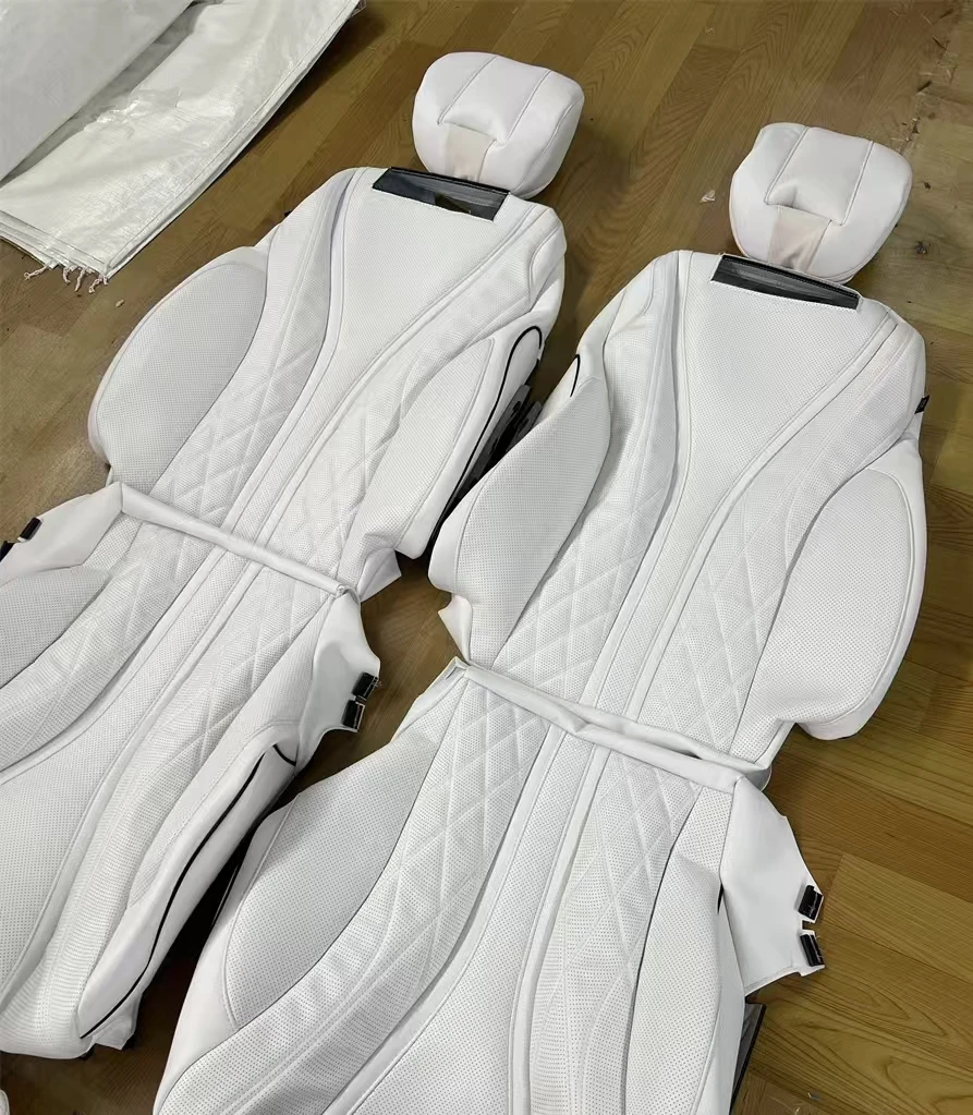 Custom Made for Car Seat Cover for 5 Seats Luxury Genuine Leather Middle Part Original Fit for Mercedes Benz S400l 