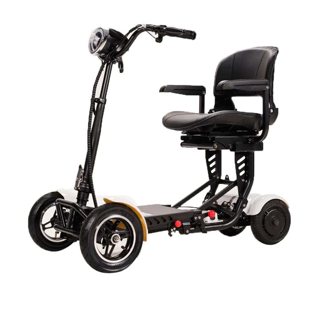 2026 New Four Wheels Compact Foldable Lightest Lithium Battery Handicapped Elderly Patients Mobility Electric Scooter