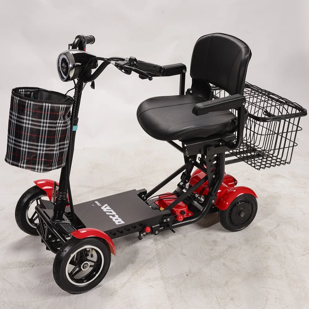 2026 New Four Wheels Compact Foldable Lightest Lithium Battery Handicapped Elderly Patients Mobility Electric Scooter