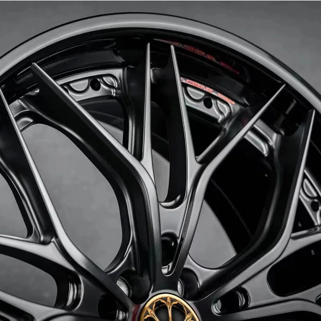 Hyper Black 2 Pieces Hot Selling Forged Stagger Aluminum Alloy Rims for Luxury C8 BMW Ferrari Deep Concave 16-26 Inch Wheel