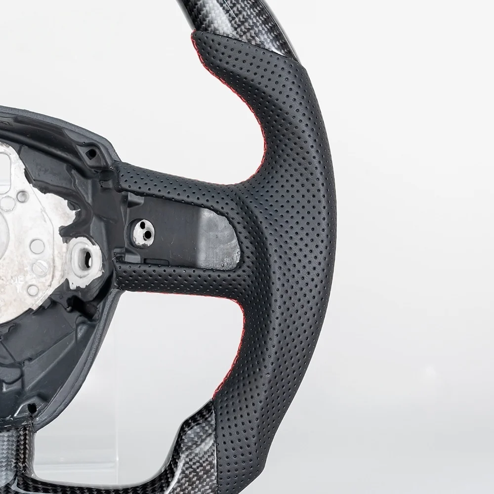Custom Premium 12 O'clock Racing Carbon Fiber Leather Car Steering Wheel Upgrade for Audi A5 B7 2008-2010