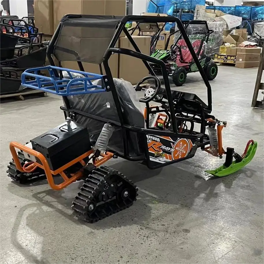 QIQU Heavy-Duty Steel Frame Dual Disc Brakes 200KG Load Capacity 48V800W High-Torque Two-Seater Electric Snowmobile