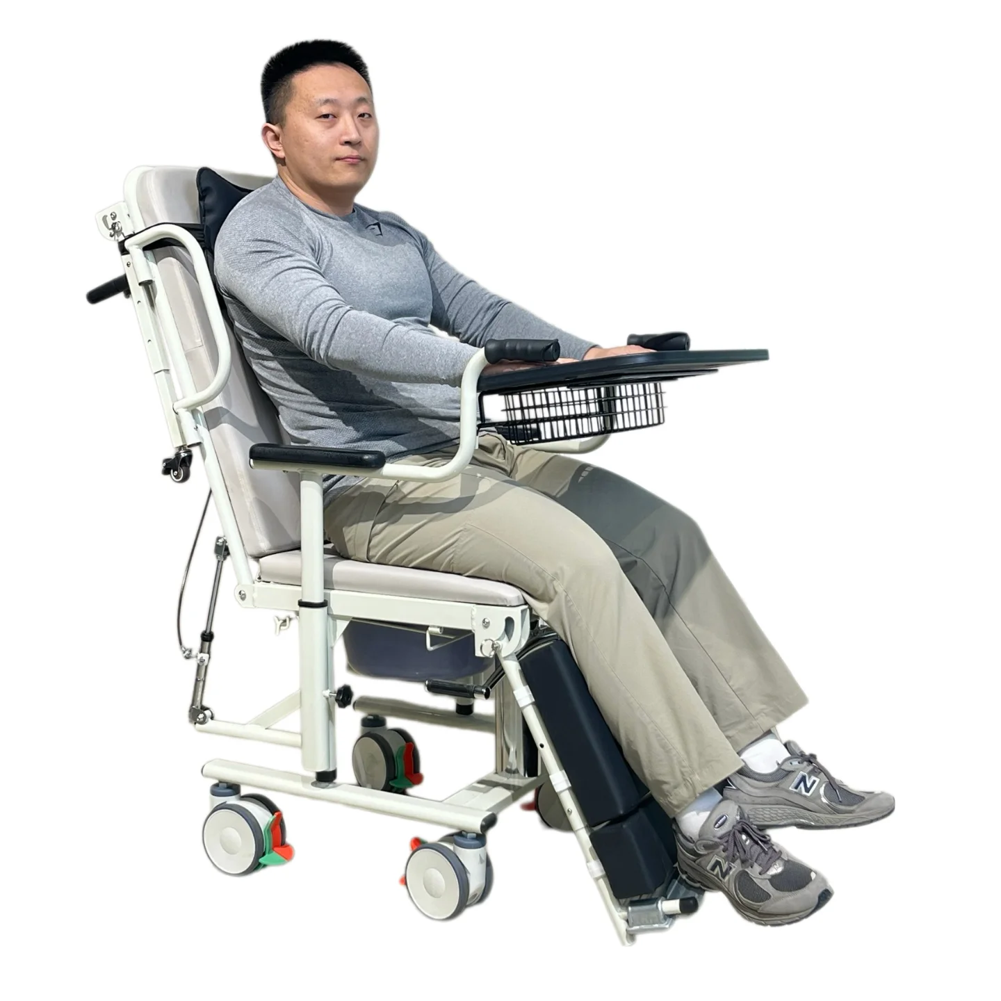 Paralyzed Elderly Lifting Hydraulic Nursing Transfer Device, Multi-functional Mobile Chair for Disabled People