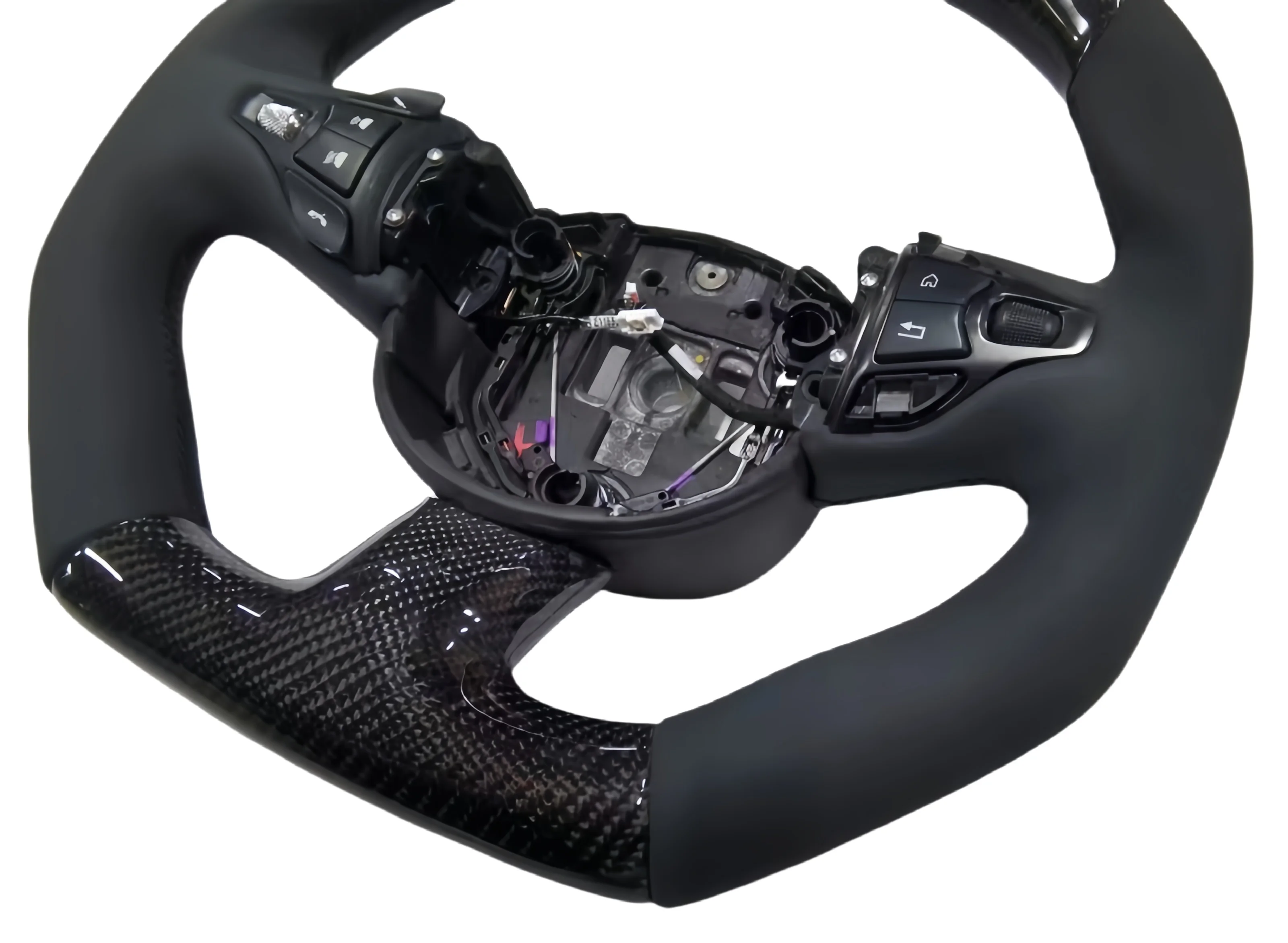 Suitable for Aston Martin Vantage DB11 DBS Silver Ring Nappa Leather Carbon Fiber Steering Wheel JY53-3600-AA