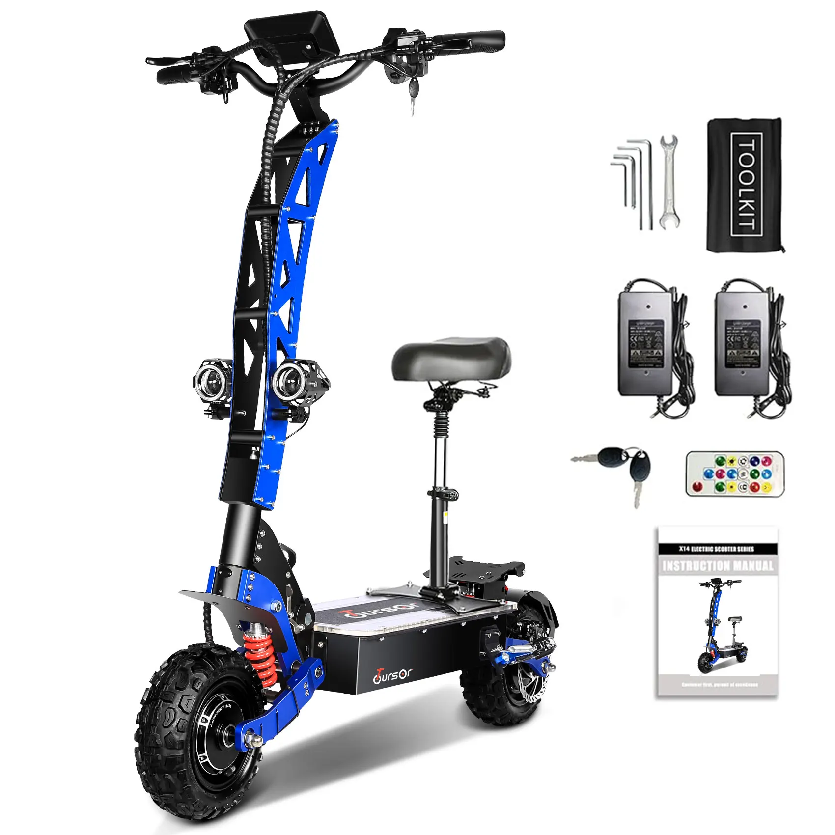 2026 Range Foldable Waterproof Off-Road Dual Motor with Seat  Two-Wheel Electric Scooter 6000W 60V 85KM/H 90KM