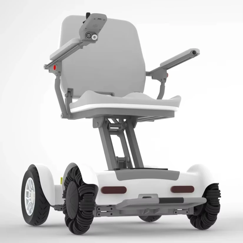 2025 Smart Auto Folding Electric Wheelchair Dual Motor One-Key Foldable Portable Mobility Scooter for Elderly Disabled