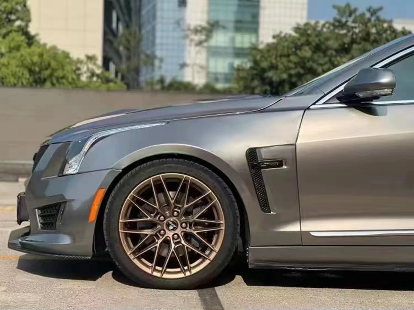 High Quality Auto Parts Body Kit 2013-2019 for Cadillac ATS Upgrade to ATS V Front Bumper with Grille Fender PP Front Bodykit