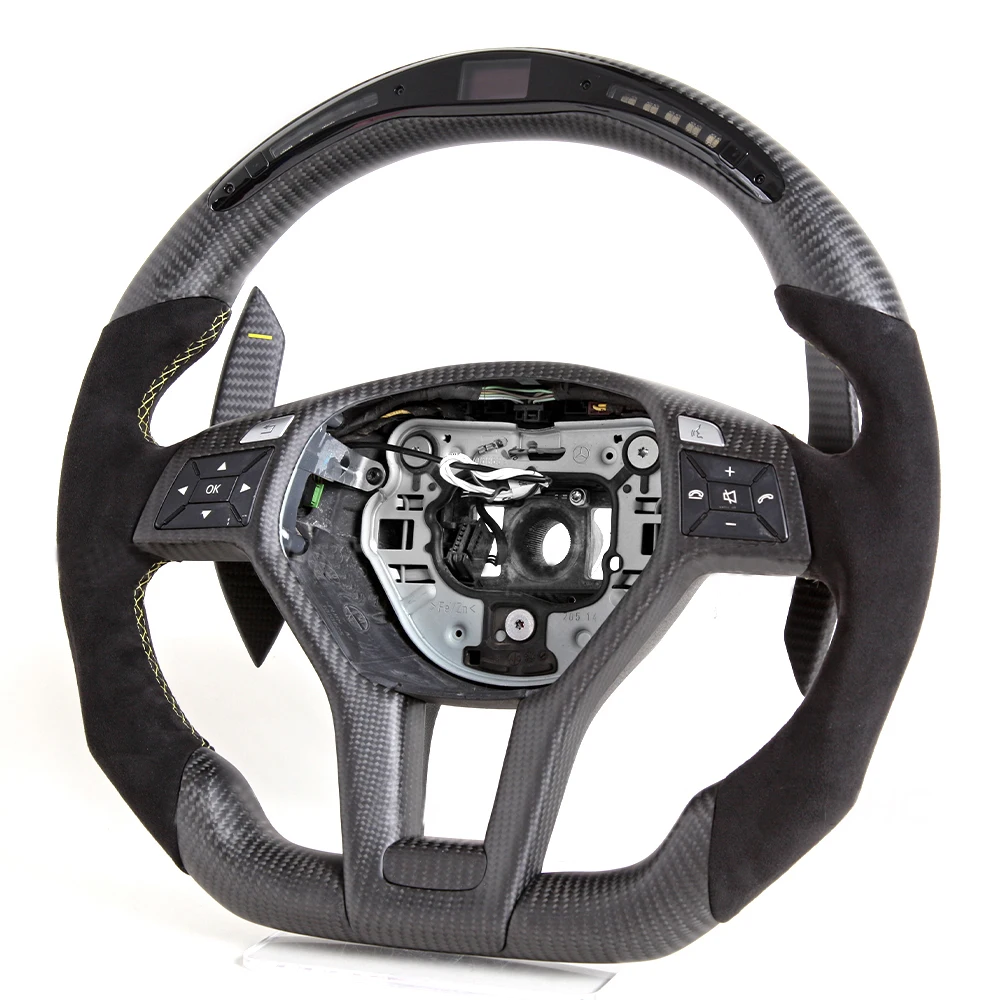 C CLASS W204 C63 W212 W218 W207 W172 SLK Matt Carbon Fiber Steering Wheel for Mercedes Benz AMG Car Steering Wheel