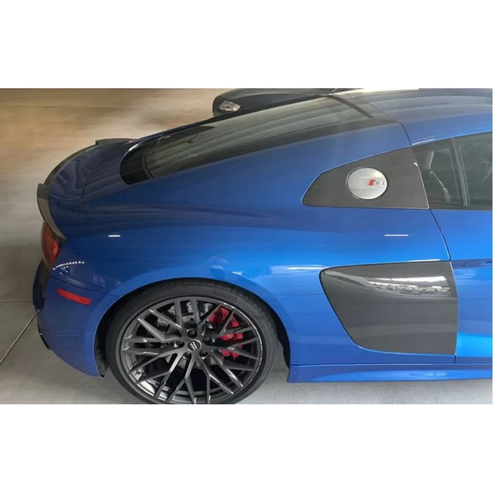 Real Carbon Fiber Rear Trunk Spoiler R8 Spoiler 3PCS Car Wing for Audi R8 2016-2018 R8 Rear Wing Spoiler