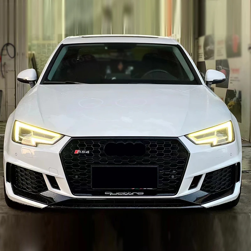 2017-2019 A4 S4 B9 Replacement RS4 style Front bumper and grill Modification Upgrade front bodykit fitment for adui A4 S4 B9