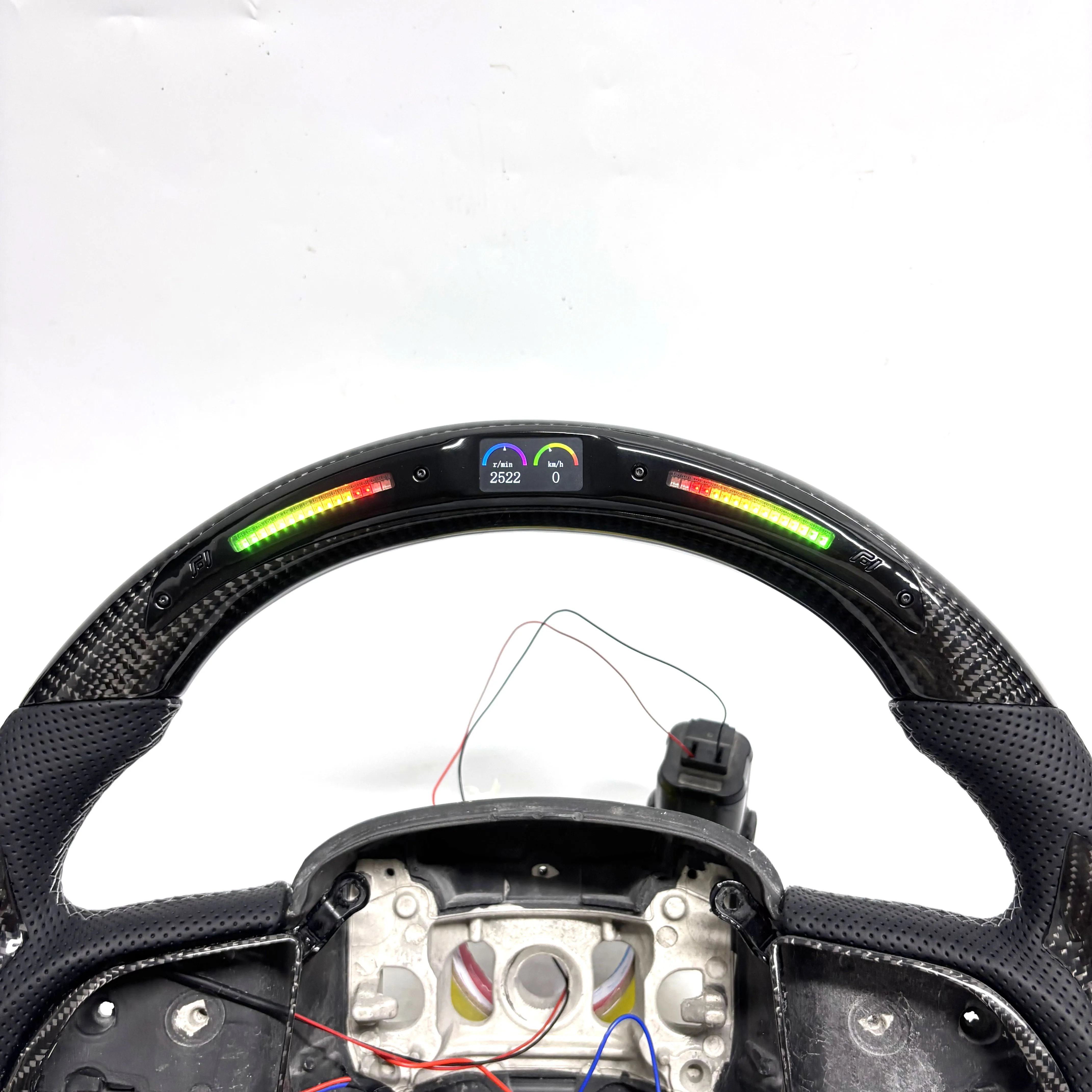 Custom Carbon Fiber Leather Steering Wheel Designed for Dodge Challenger Hellcat Challenger SRT RT Series Charger Models