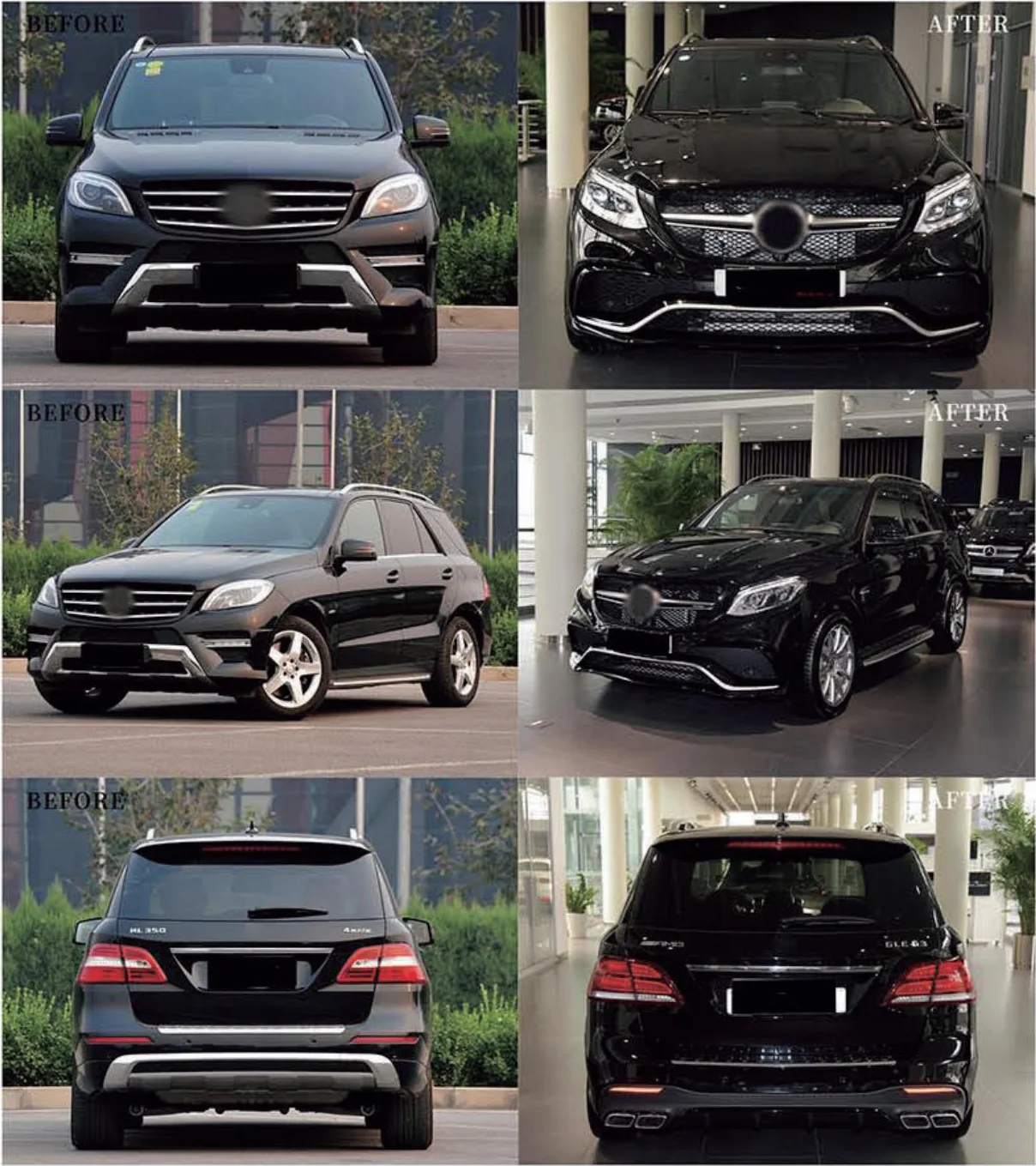 For the 12-15year Mercedes-Benz ML350 Upgrade to the GLE Class W166 AMG63 Body Kit