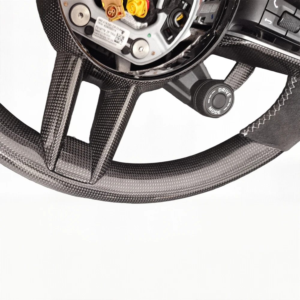 New Porsche Steering Wheel Carbon Fiber + Leather Customizable Stitching for Porsche 911 718 Cayman