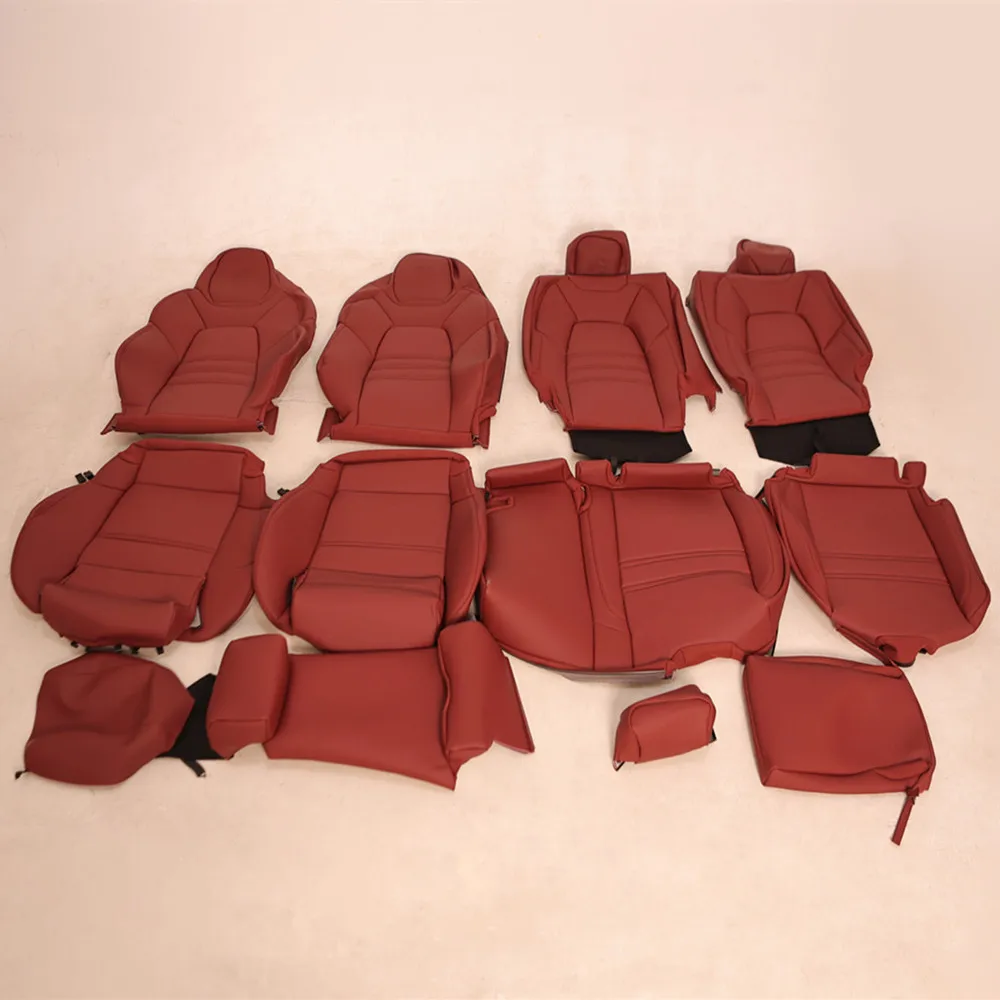 Full Set Luxury Leather Seat Cover Customized Colors Patterns and Logos for Cayenne 957 958 9Y0 Panamera 970 971 Macan 911